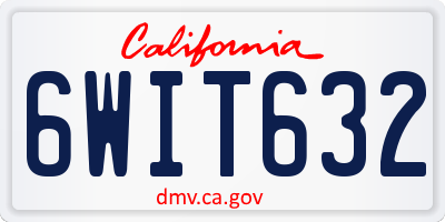 CA license plate 6WIT632