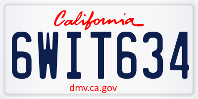 CA license plate 6WIT634