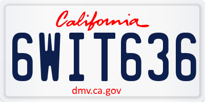 CA license plate 6WIT636
