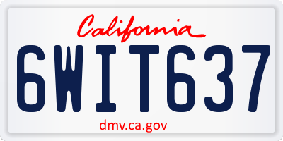 CA license plate 6WIT637