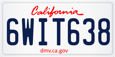 CA license plate 6WIT638