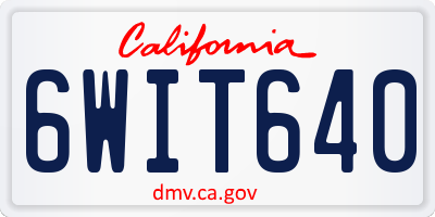 CA license plate 6WIT640