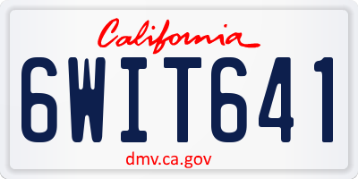 CA license plate 6WIT641