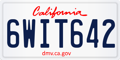 CA license plate 6WIT642