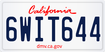 CA license plate 6WIT644