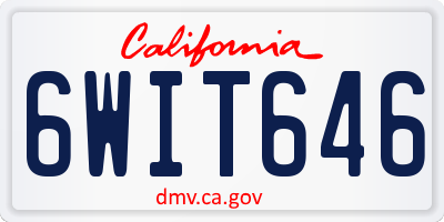 CA license plate 6WIT646