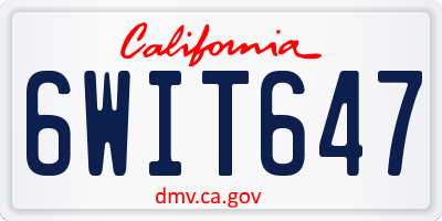 CA license plate 6WIT647