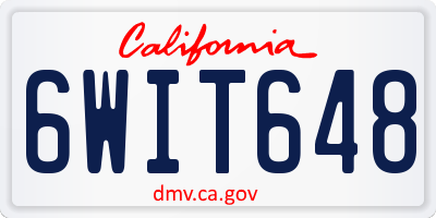 CA license plate 6WIT648