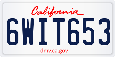 CA license plate 6WIT653