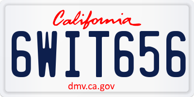 CA license plate 6WIT656