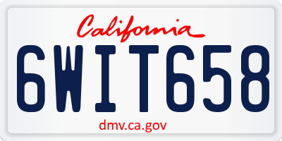 CA license plate 6WIT658
