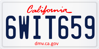 CA license plate 6WIT659