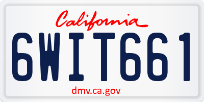 CA license plate 6WIT661