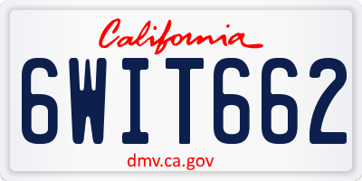 CA license plate 6WIT662