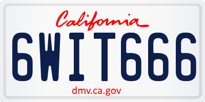 CA license plate 6WIT666