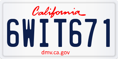 CA license plate 6WIT671