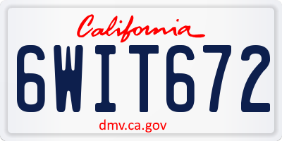CA license plate 6WIT672