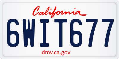 CA license plate 6WIT677