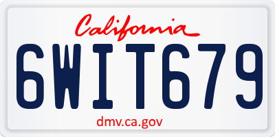CA license plate 6WIT679