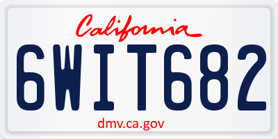 CA license plate 6WIT682