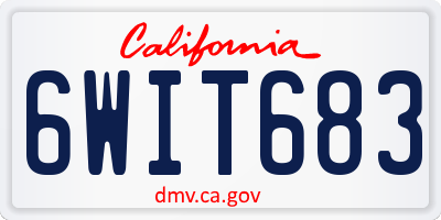 CA license plate 6WIT683