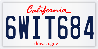 CA license plate 6WIT684