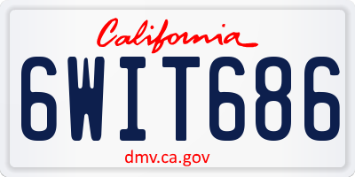 CA license plate 6WIT686