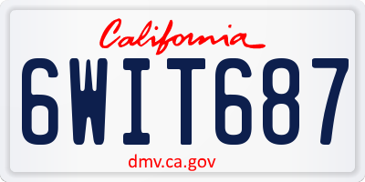 CA license plate 6WIT687