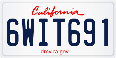 CA license plate 6WIT691