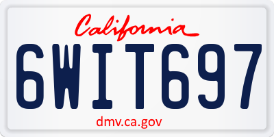 CA license plate 6WIT697