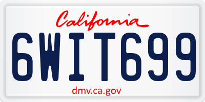 CA license plate 6WIT699
