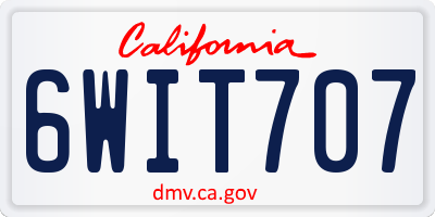 CA license plate 6WIT707