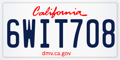 CA license plate 6WIT708