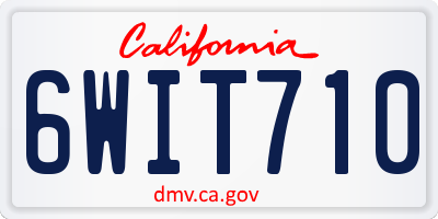 CA license plate 6WIT710