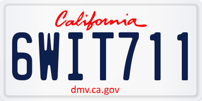 CA license plate 6WIT711