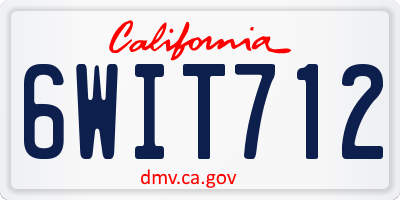 CA license plate 6WIT712