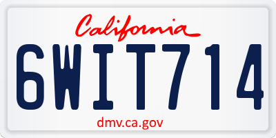 CA license plate 6WIT714