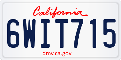 CA license plate 6WIT715