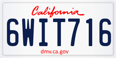 CA license plate 6WIT716