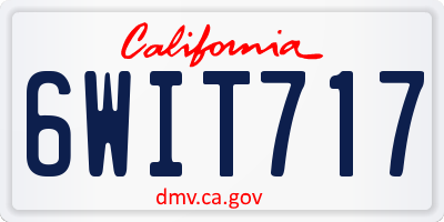 CA license plate 6WIT717