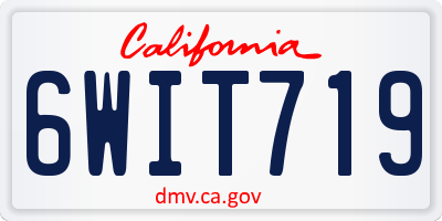CA license plate 6WIT719