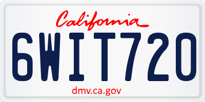 CA license plate 6WIT720