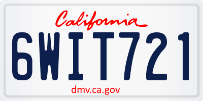 CA license plate 6WIT721