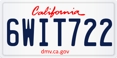 CA license plate 6WIT722