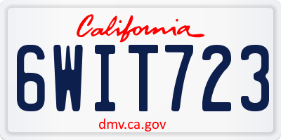 CA license plate 6WIT723