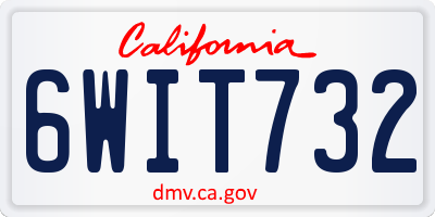 CA license plate 6WIT732
