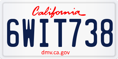 CA license plate 6WIT738