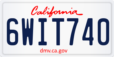 CA license plate 6WIT740