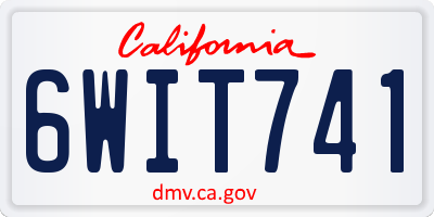 CA license plate 6WIT741