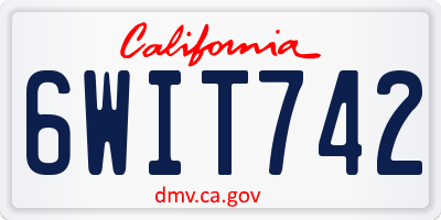 CA license plate 6WIT742